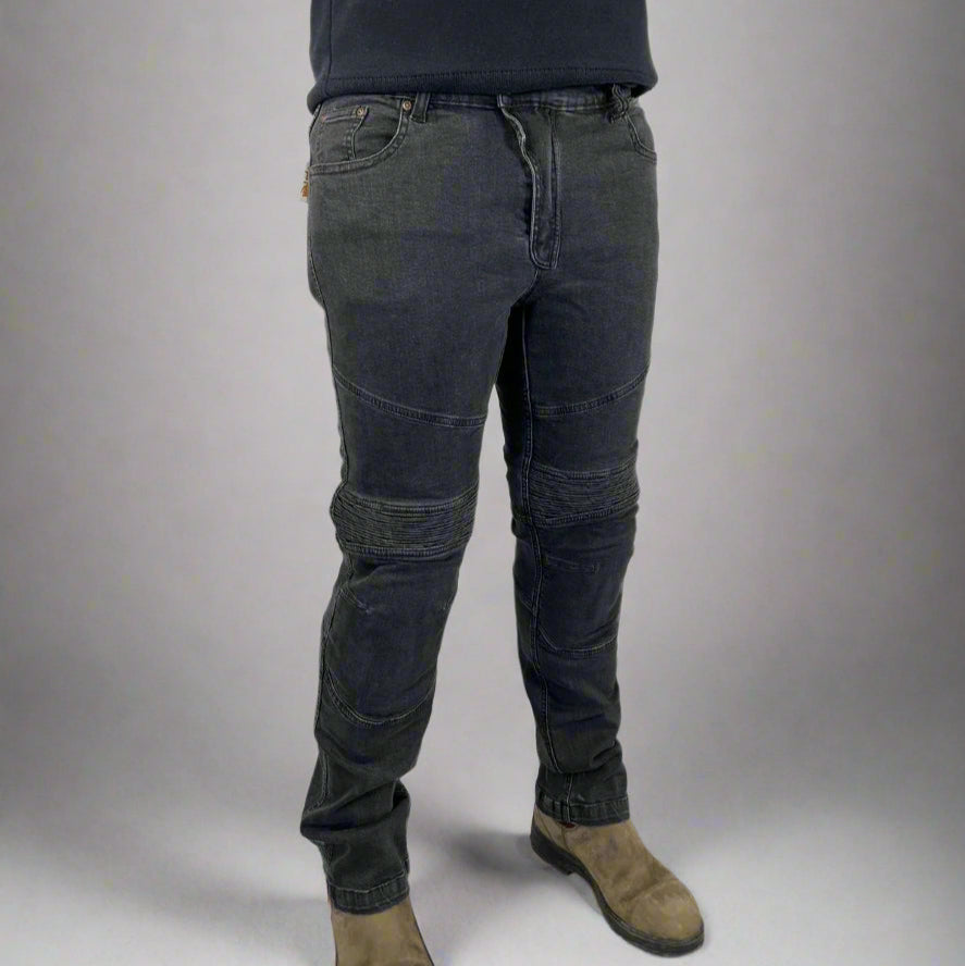 Jean Moto Homme Blindé. Protections genoux et hanches homologuées CE en Denim