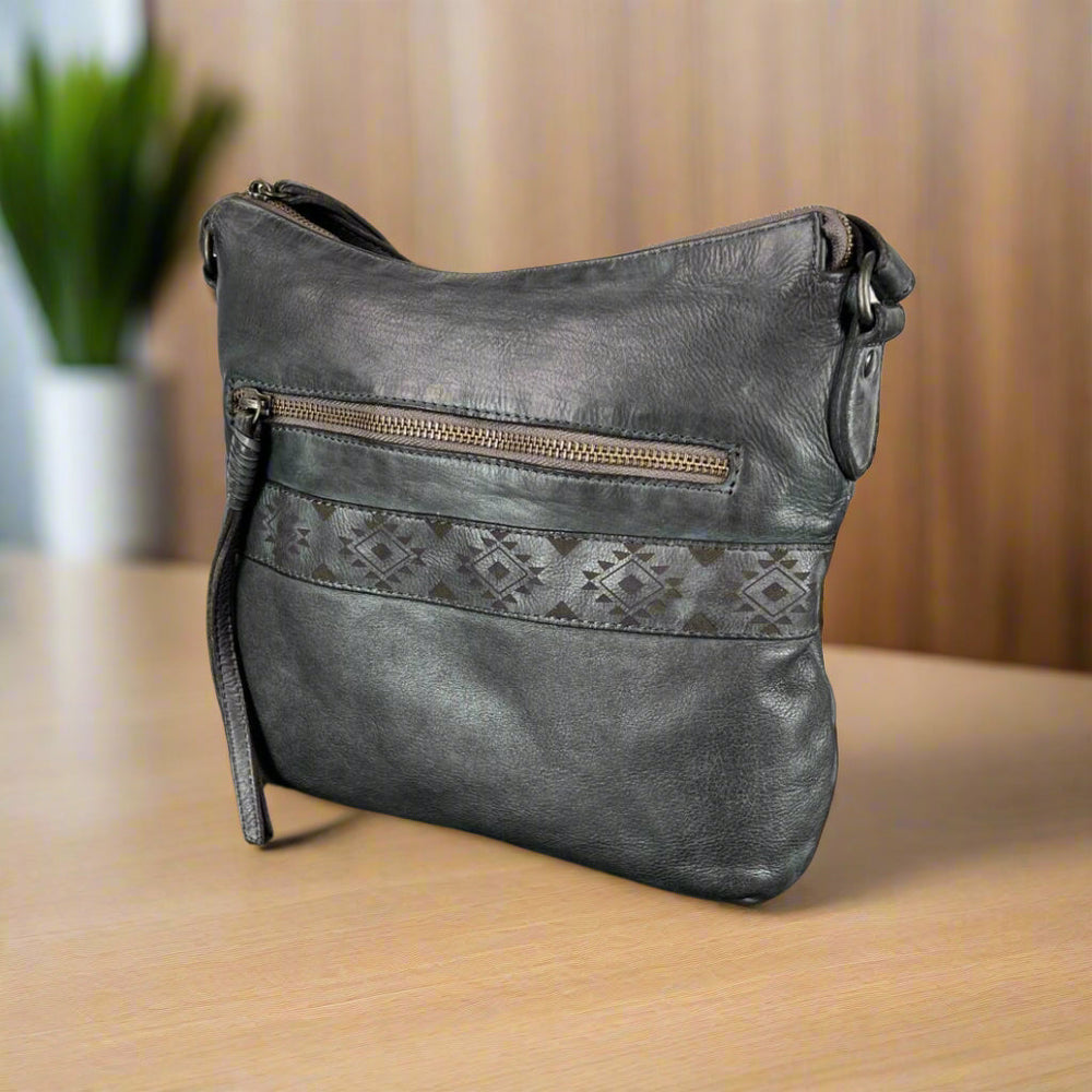 MET Crossbody Bag with Aztec Design — Boutique of Leathers/Open Road