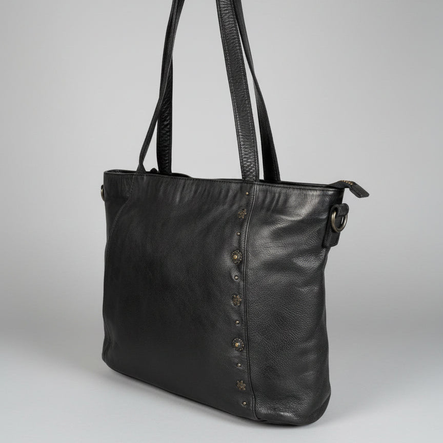 Sac à main en cuir MET pour femmes. Sac fourre-tout à doubles poignées