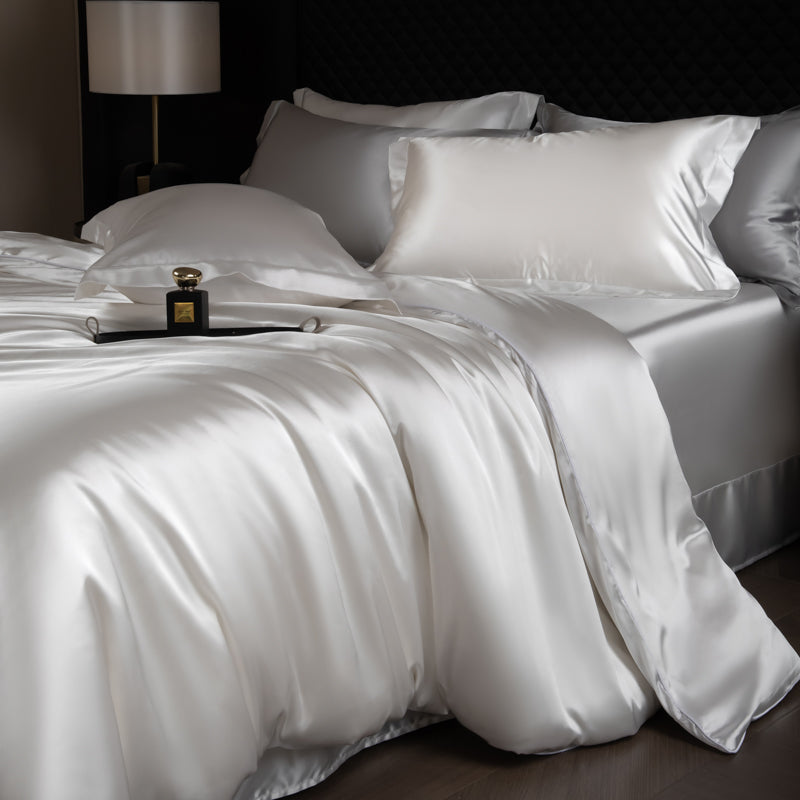 Ensemble de couette Lustre Luxe Élégant - Blanc