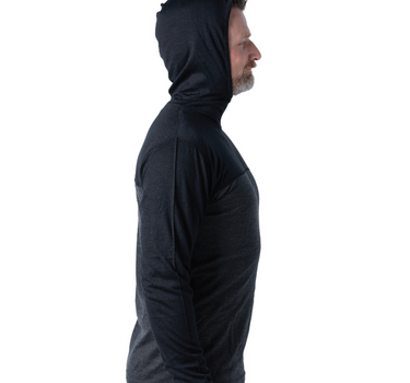 Men's Merino Wool 1/4 Zip Hoodie — Midweight