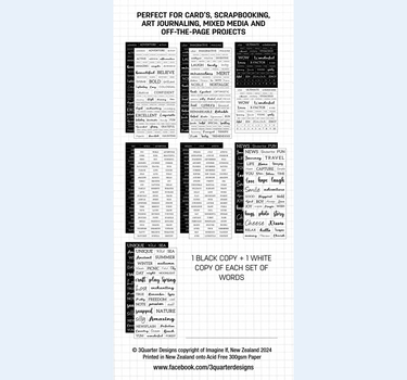 3Quarter Designs Fussy Cutting Pack - Lots of Words