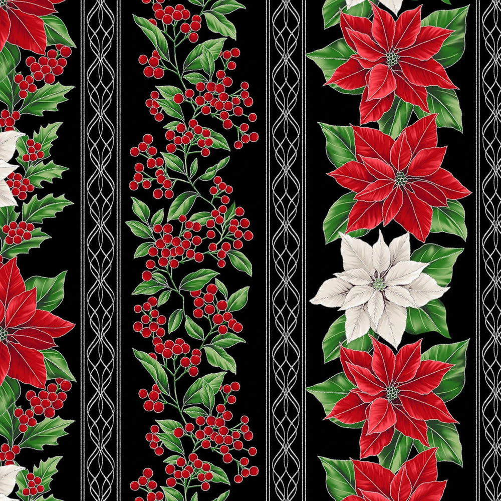Hoffman - Fêtes Épanouies - Bordure Onyx/Argent - X7789H-213S