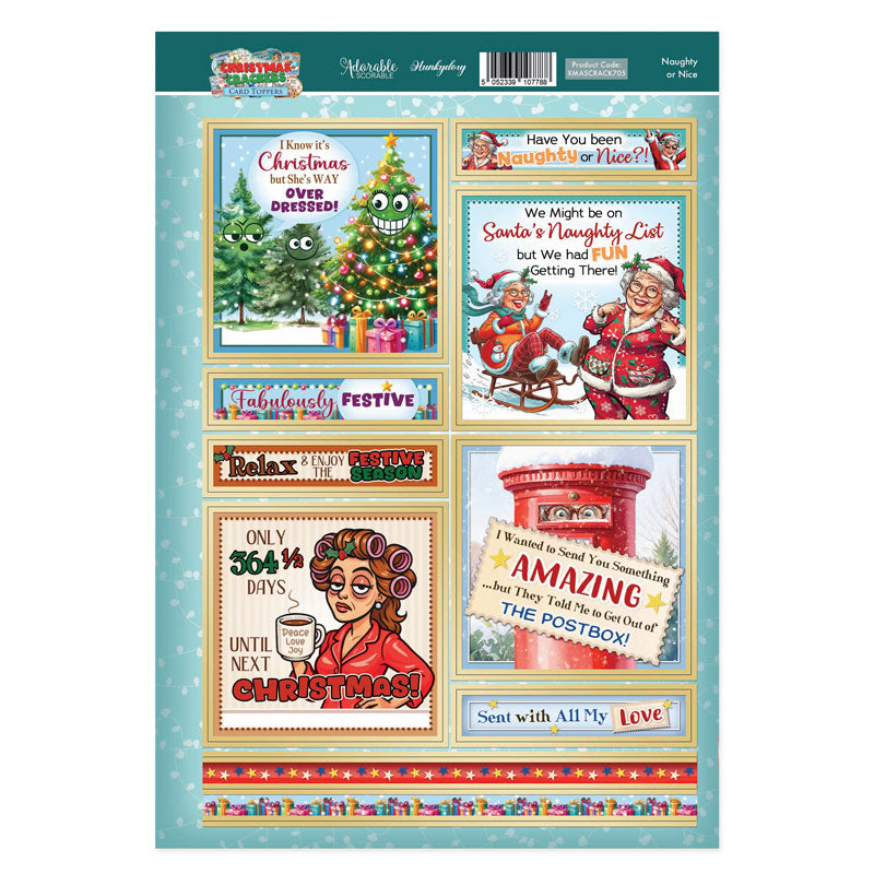 Feuille de dessus de crackers de Noël - Méchant ou Sage