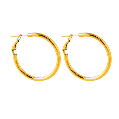 YANNA : Boucles d'oreilles essentielles à largeur moyenne Or Taille C (3cm)