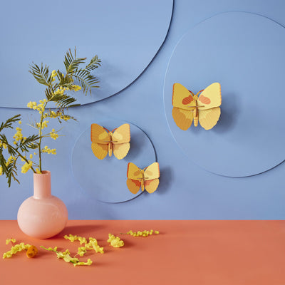 Papillons jaunes<br> Lot de 3
