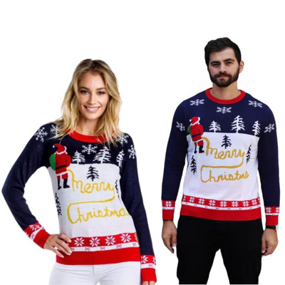 Couple - Pull Neige Jaune