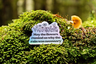 Que les fleurs nous rappellent pourquoi la pluie était nécessaire Autocollant Holographique
