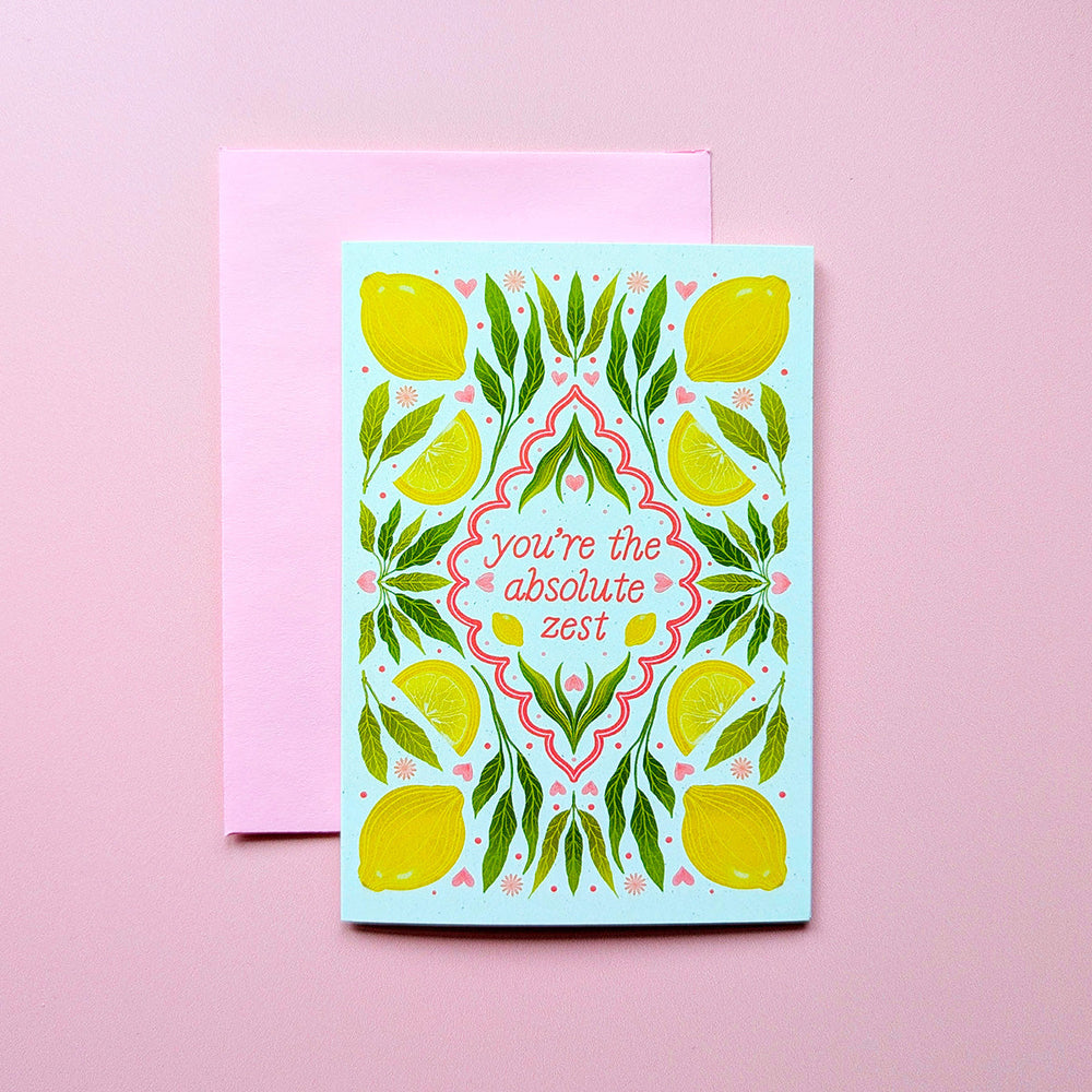 You're The Absolute Zest | Mini Greeting Card — Cheeky Peach Designs