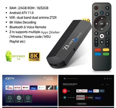 Android 11 Google TV Stick 4K, HDMI, 2.4/5g WIFI, Voice Remote, USB Port  - Stream Live TV, Sports, Movies Supports  Stalker, Xtream  Code, Minstra, M3U Playlist