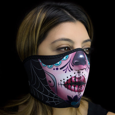 Masque demi-visage en néoprène ZANheadgear Sugar Skull