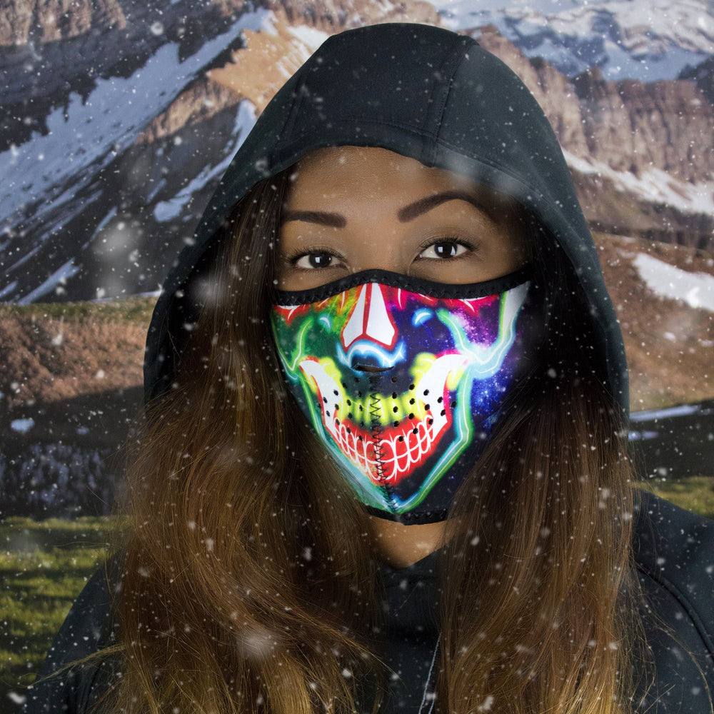 Demi-masque en néoprène ZANheadgear Motif Crâne Multicolore