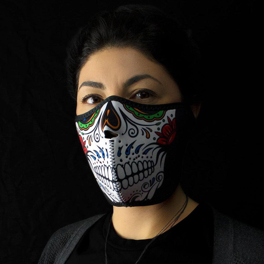 ZANheadgear Demi-masque en néoprène Muerte Skull