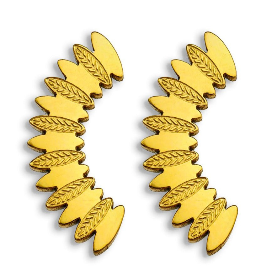 ZOEY : Boucles d'oreilles à clou motif feuille incurvé
