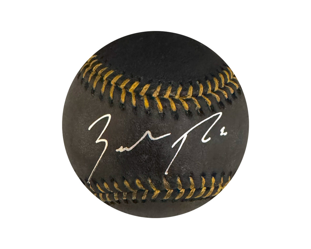 Zach Pop Balle de baseball officielle de la Ligue majeure Rawlings noire autographiée