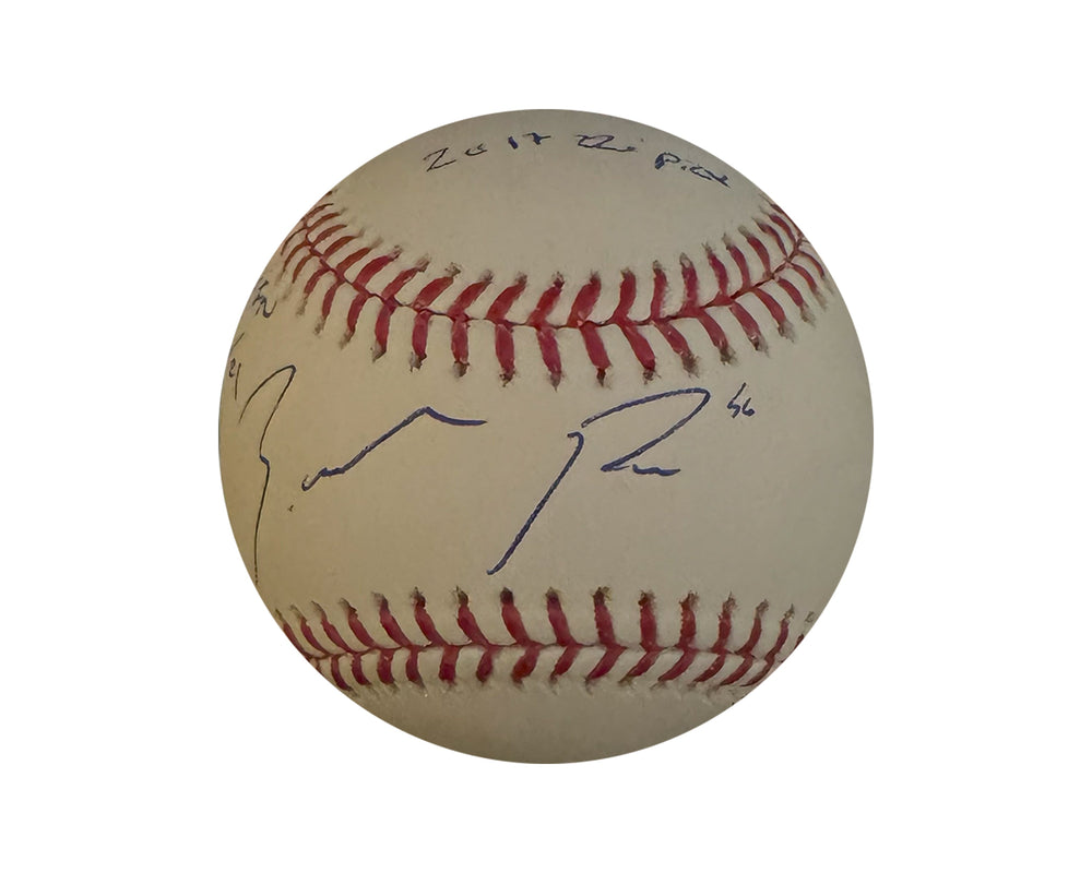 Balle de baseball officielle de la Major League Rawlings autographiée par Zach Pop, multi-inscriptions