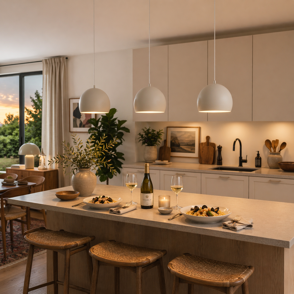 Lampe suspendue ZOE style moderne mi-siècle pour îlot de cuisine et table de salle à manger