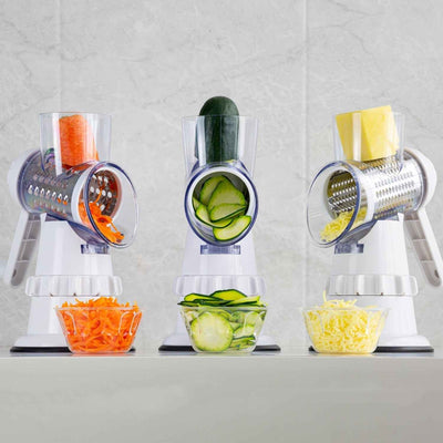 Râpe à légumes 3-en-1 manuelle, accessoires de cuisine, coupe-légumes rond, hachoir, mandoline, déchiqueteur pour pommes de terre, fournitures et gadgets de cuisine pour la maison