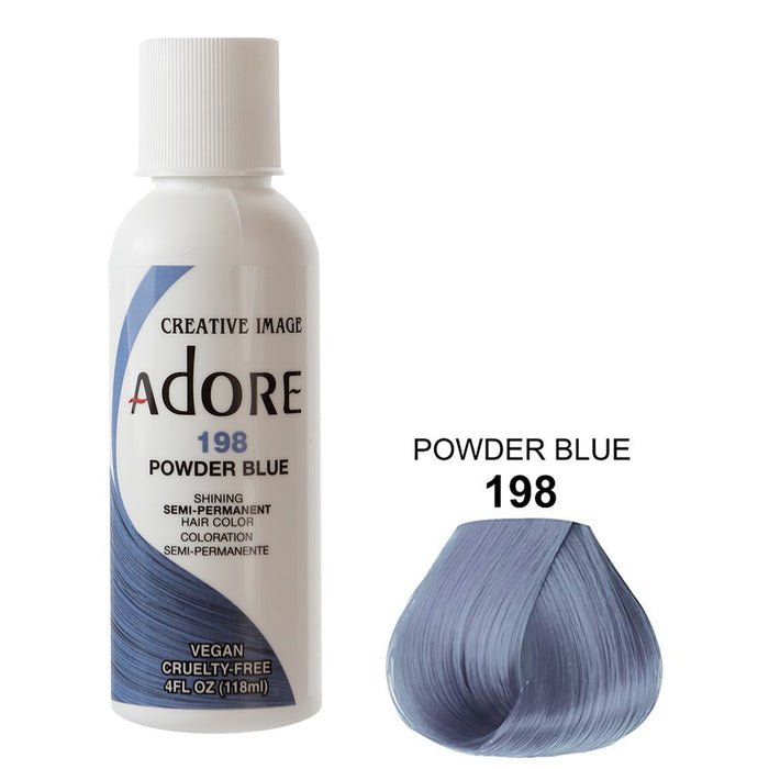 ADORE SEMI-PERMANENT HAIR COLOR - 198 POWDER BLUE 4OZ