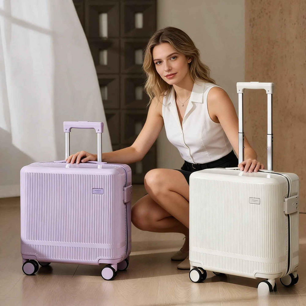 Nouvelle valise tendance de 16 pouces avec serrure douanière TSA, roues universelles à 360 degrés et poignée télescopique
