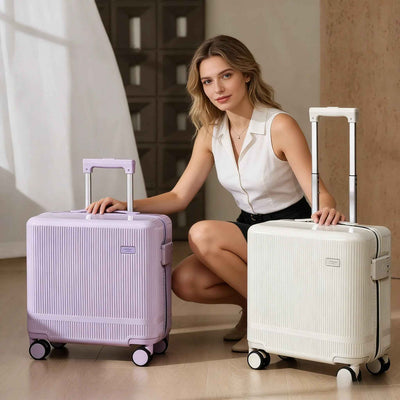Nouvelle valise tendance de 16 pouces avec serrure douanière TSA, roues universelles à 360 degrés et poignée télescopique