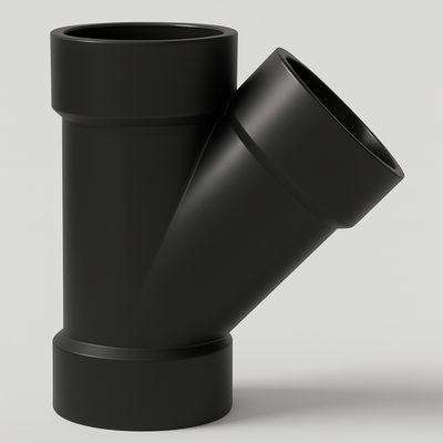 LESSO ABS 45° Reducing Wye — Hub × Hub × Hub DWV, cUPC Certified