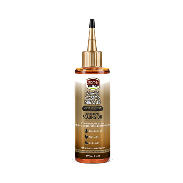 AFRICAN PRIDE BLACK CASTOR MIRACLE HAIR & SCALP SEALING OIL 6 OZ