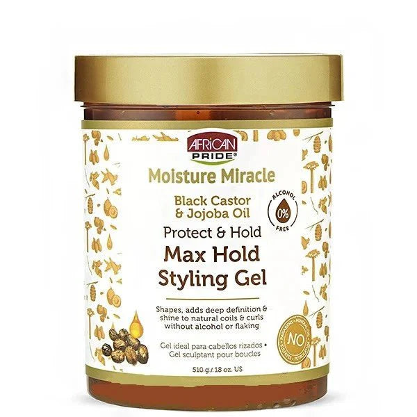 AFRICAN PRIDE BLACK CASTOR & JOJOBA OIL GEL MAX HOLD 18OZ
