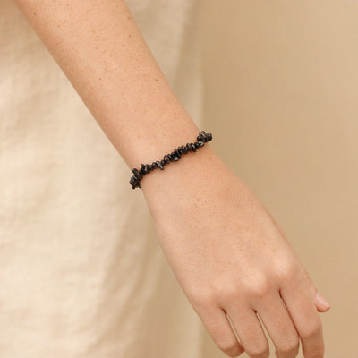 Bracelet d'éclats d'agate noire (amélioré)