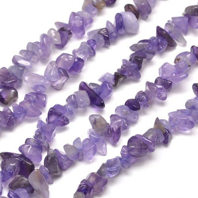 Perles en éclats d'améthyste