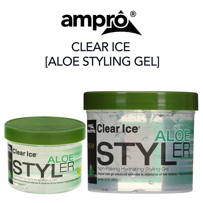 AMPRO PRO STYL GEL GLACE CLAIR ALOE VERA 10 OZ
