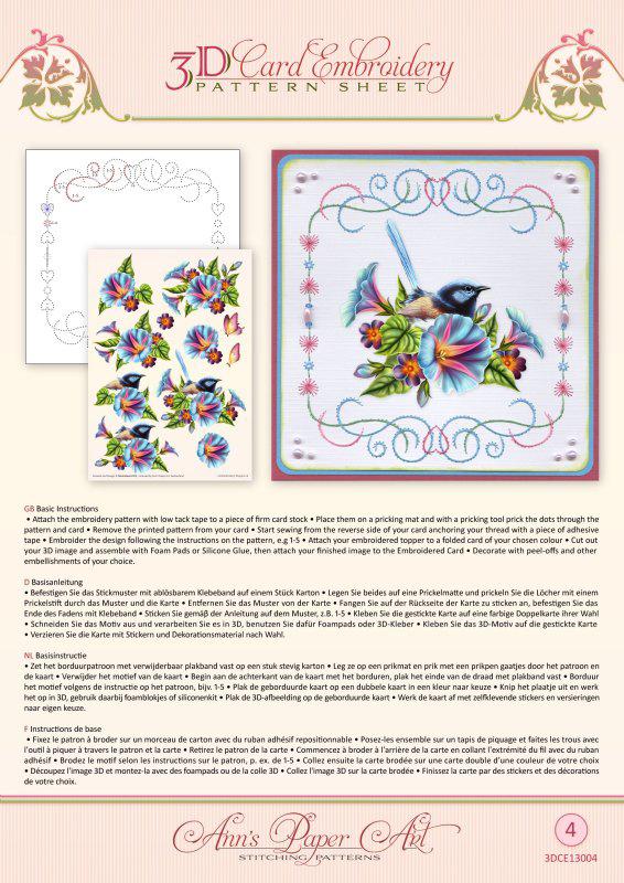 Patron de broderie sur papier Ann - Gloire du matin