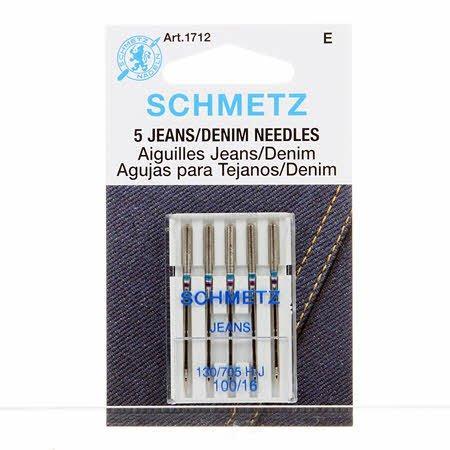 Schmetz #1712  Denim/Jeans Machine Needle Size 16/100  (5 pack) — Cottage Quilting Ltd.