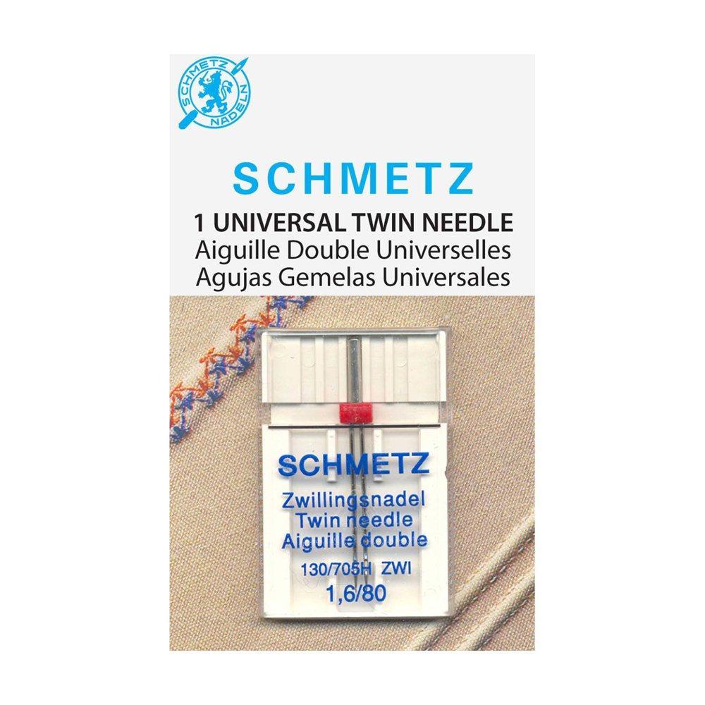 SCHMETZ #1777 Universal Twin Needle Carded - 80/12 - 1.6mm - 1 count — Cottage Quilting Ltd.