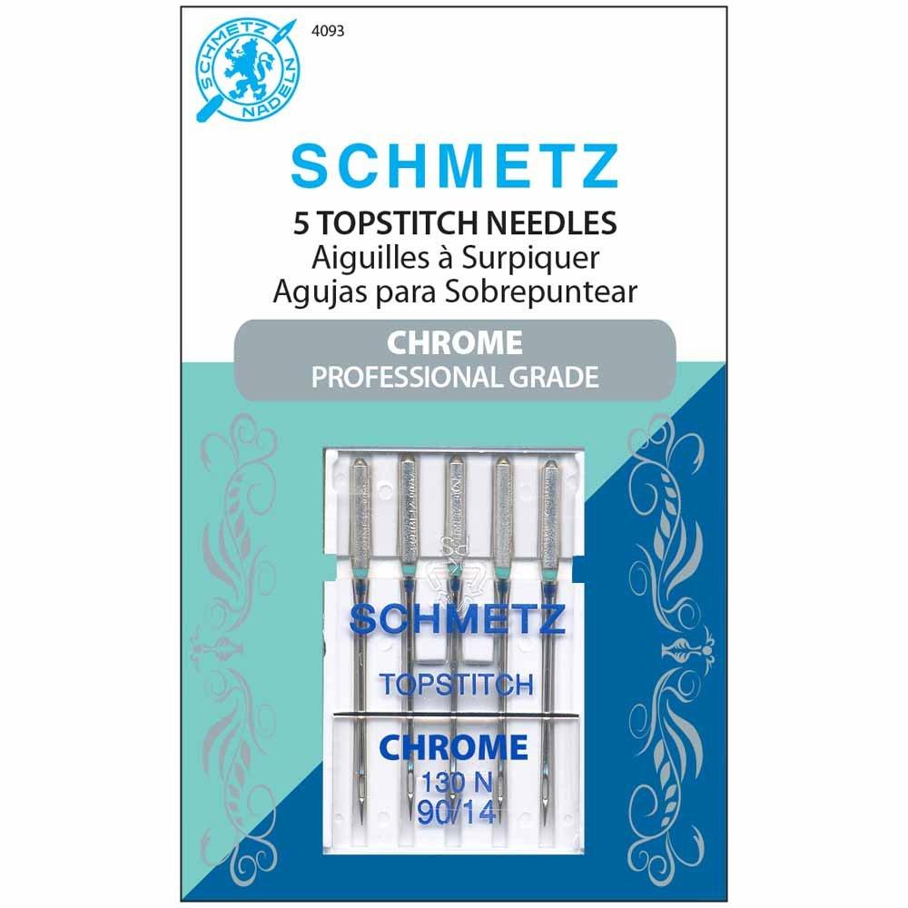 SCHMETZ #4093 Chrome Topstitch - 90/14 - 5 count — Cottage Quilting Ltd.
