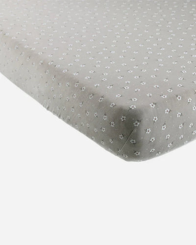 Bamboo Crib Sheet | Blue Ditsy | Quincy Mae
