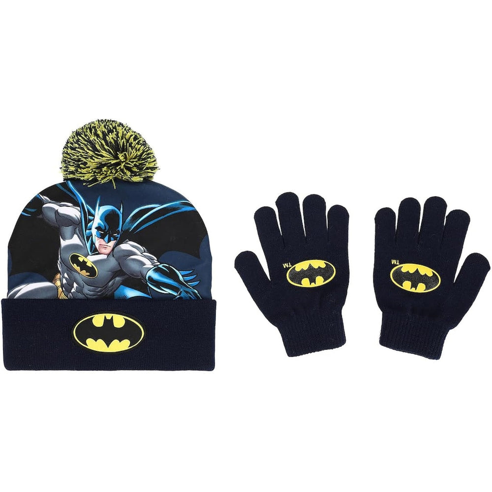Ensemble tuque à pompon et mitaines Batman