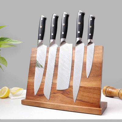 Support à couteaux magnétique en bois – Rangement mural moderne pour couteaux de cuisine