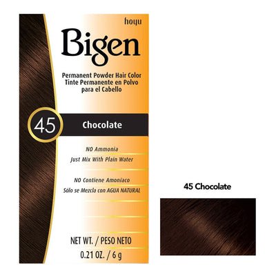 BIGEN TEINTURE CHEVEUX PERMANENTE EN POUDRE 45 - CHOCOLAT