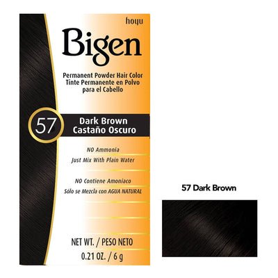 BIGEN POUDRE COLORANTE PERMANENTE POUR CHEVEUX 57 - CHÂTAIN FONCÉ