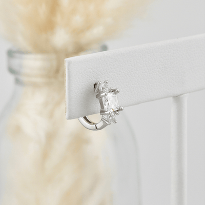 Boucles d'oreilles Huggies Princesse en argent sterling