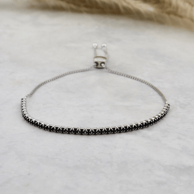 Sterling Silver Black Tennis Bracelet