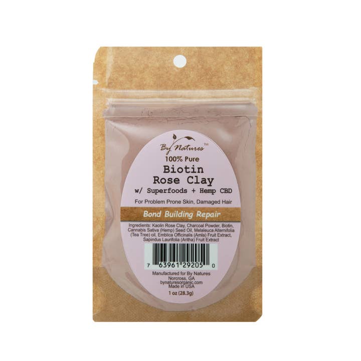 BY NATURE'S 100% PURE BIOTIN ROSE CLAY 1OZ