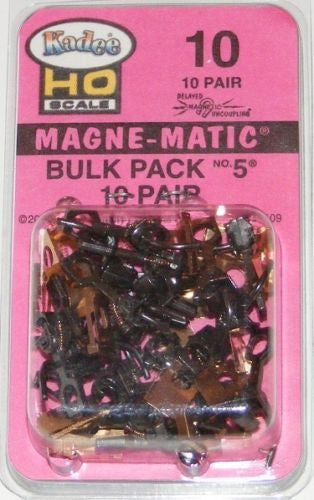 Kadee 10 HO Magne-Matic Paquet en vrac #5 10 Paires Attelages Métal Tête Standard Tige Standard Centrage Milieu Sans Boîtiers d'engrenage de traction