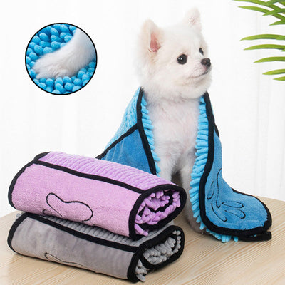 Serviette pour chien et chat, super absorbante, séchage rapide en microfibre
