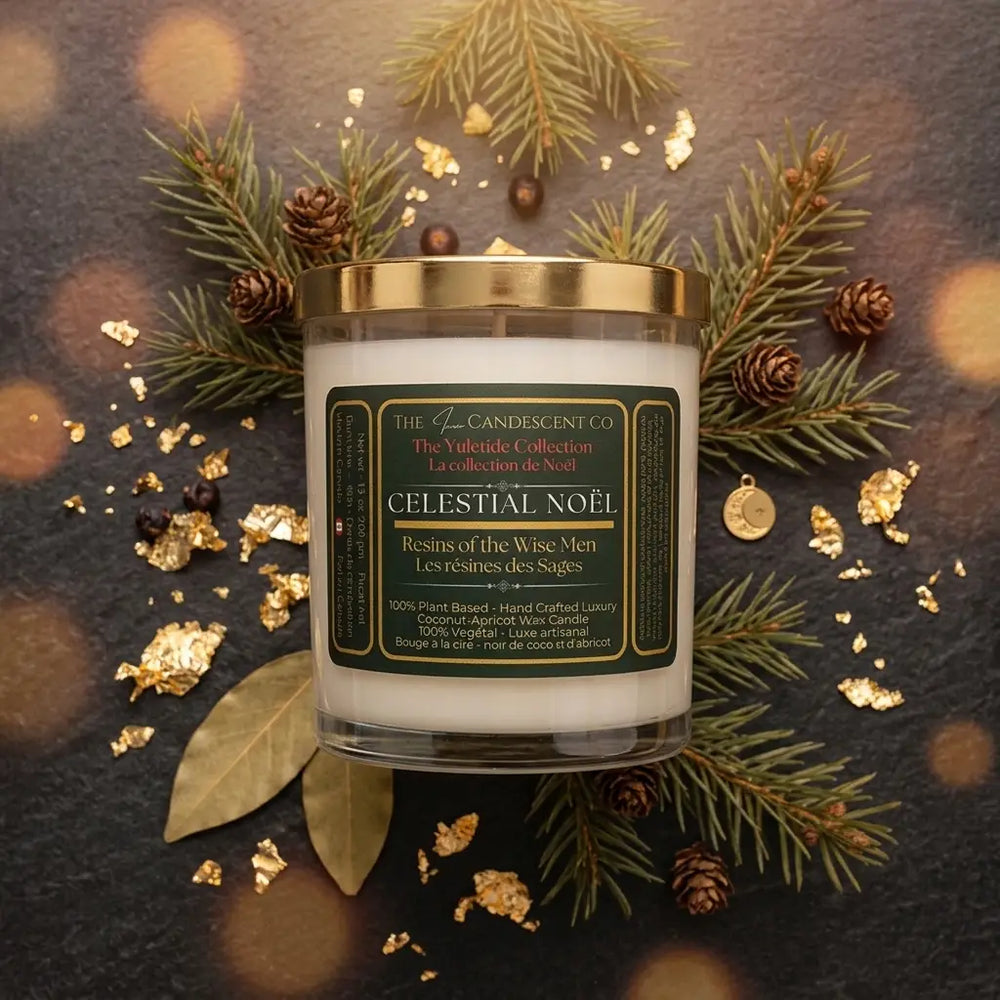CELESTIAL NOEL | Sacred floral Christmas luxury coconut apricot wax candle
