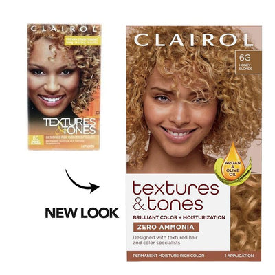 CLAIROL TEXTURES & TONES Permanent Hair Color Kit 6G HONEY BLONDE