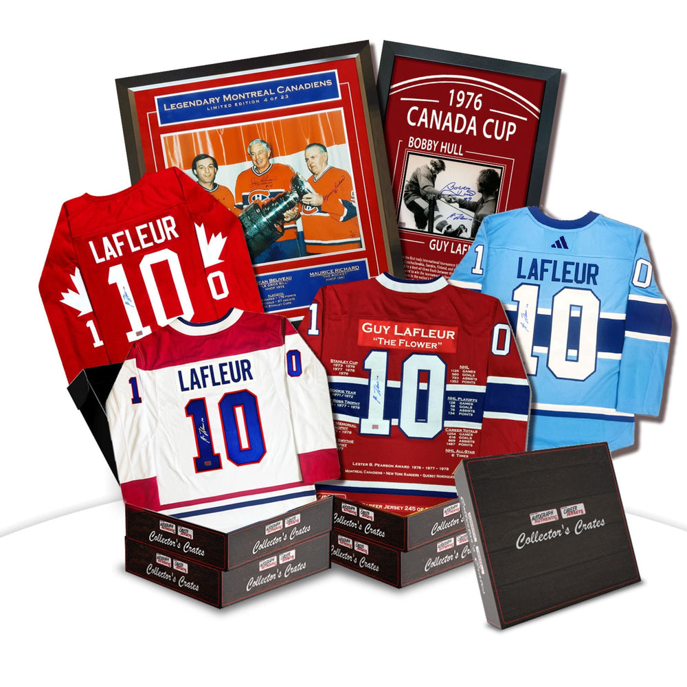 COFFRET MYSTÈRE DU COLLECTIONNEUR – SÉRIE COLLECTOR GUY LAFLEUR – ARTICLE DE COLLECTION HOCKEY AUTOGRAPHIÉ ÉDITION LIMITÉE (SEULEMENT 10 DISPONIBLES)