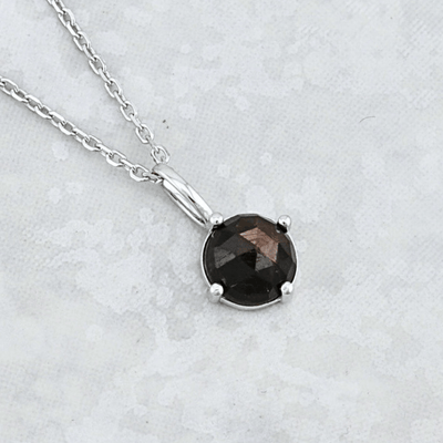 Collier en argent sterling et saphir doré