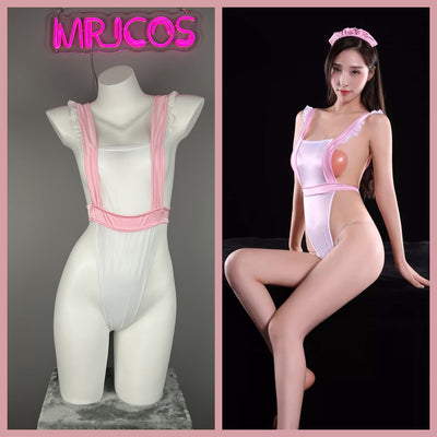 Ensemble de lingerie audacieux et transparent style soubrette avec bandeau